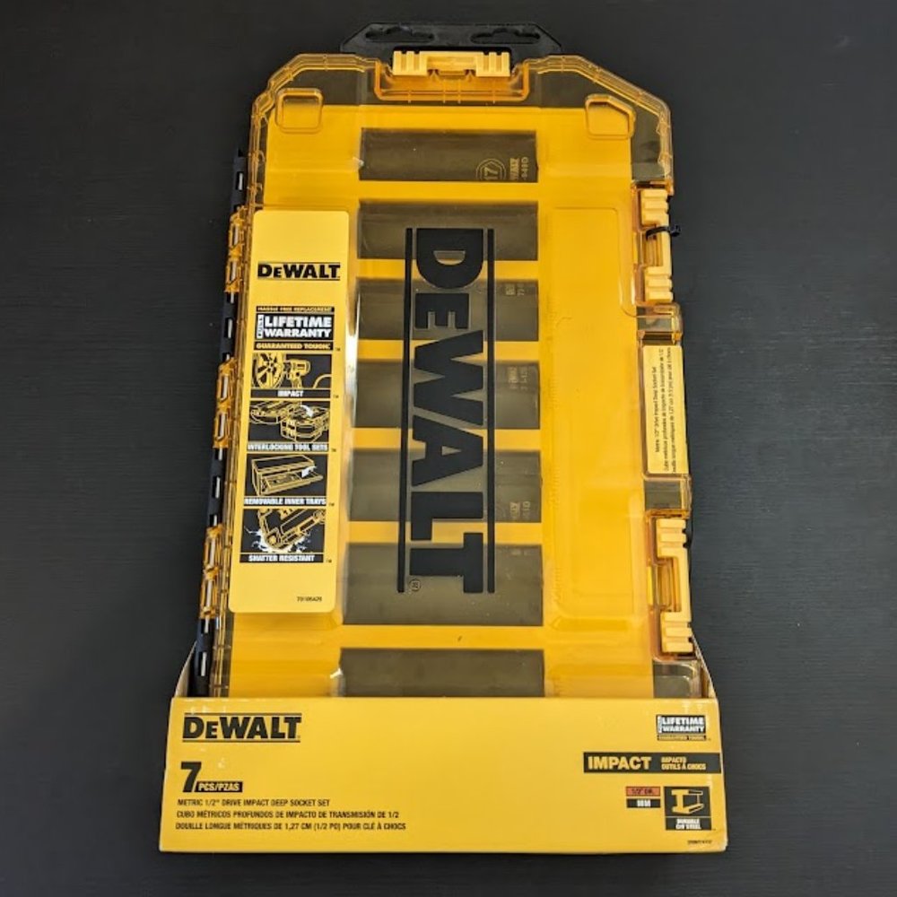 DEWALT Deep Impact Socket Set, 7-Piece, 1/2" Drive Metric (DWMT74737)